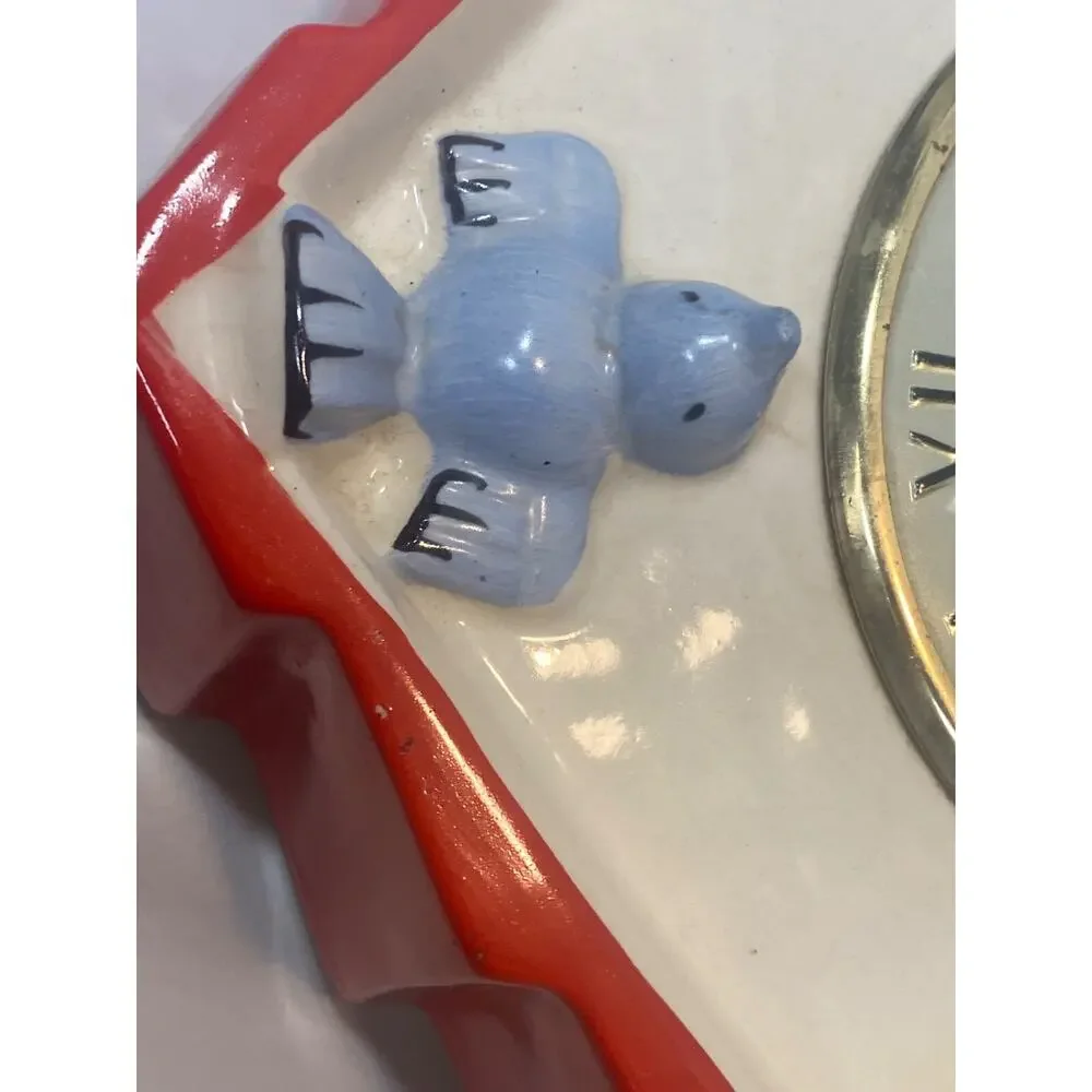 Hull Art Pottery Bluebird Birdhouse Clock Works